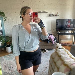 Madewell striped wrap top